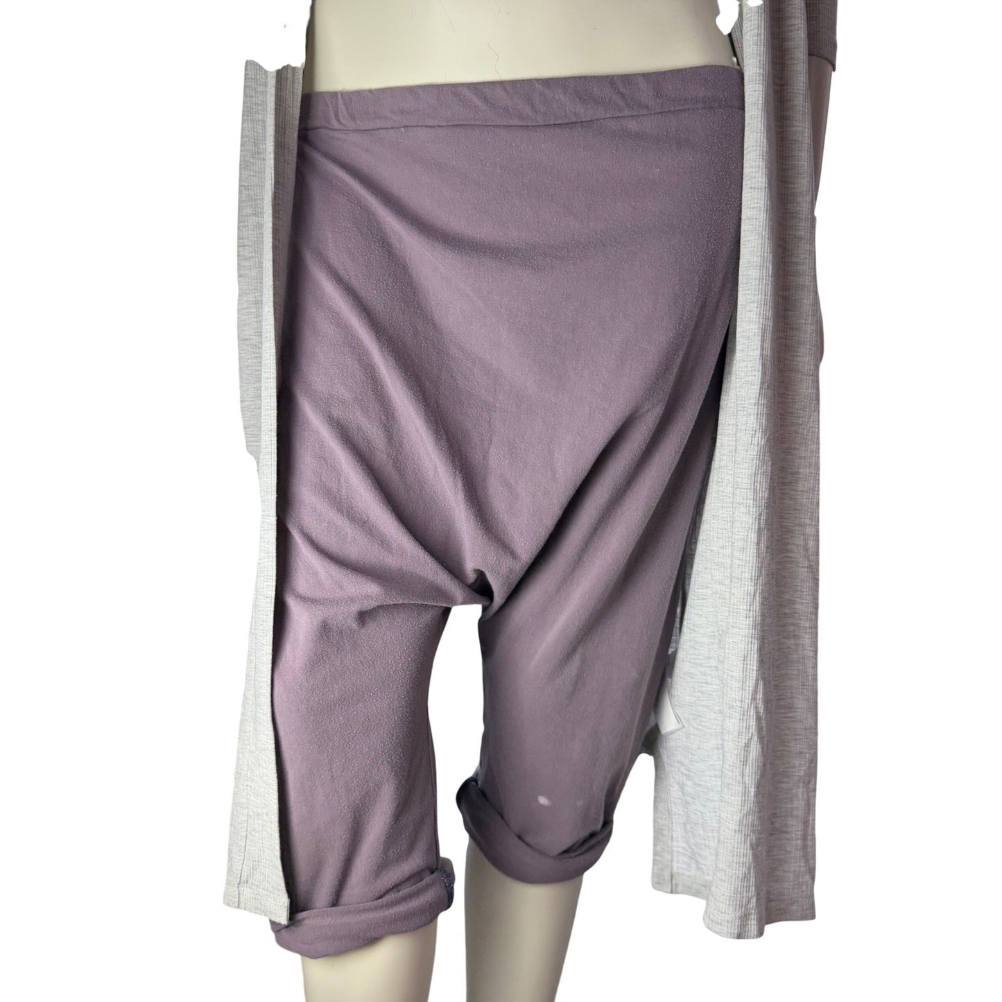 Simpłe Harem Pants Drop Crotch Mauve Lagenlook Boho Streetwear Lounge Size L