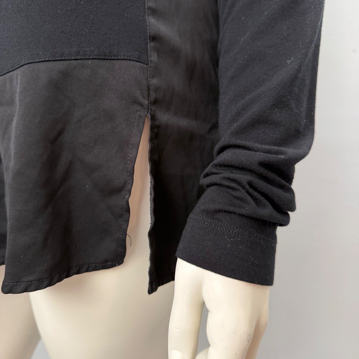 Melissa McCarthy Black Long Sleeve Tunic Asymmetrical Minimalist Lagenlook XL