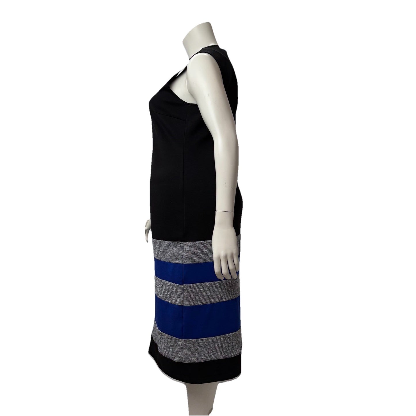 Millers Woman Knit Sleeveless Colorblock Dress Black Blue Grey Size 18 Stretch