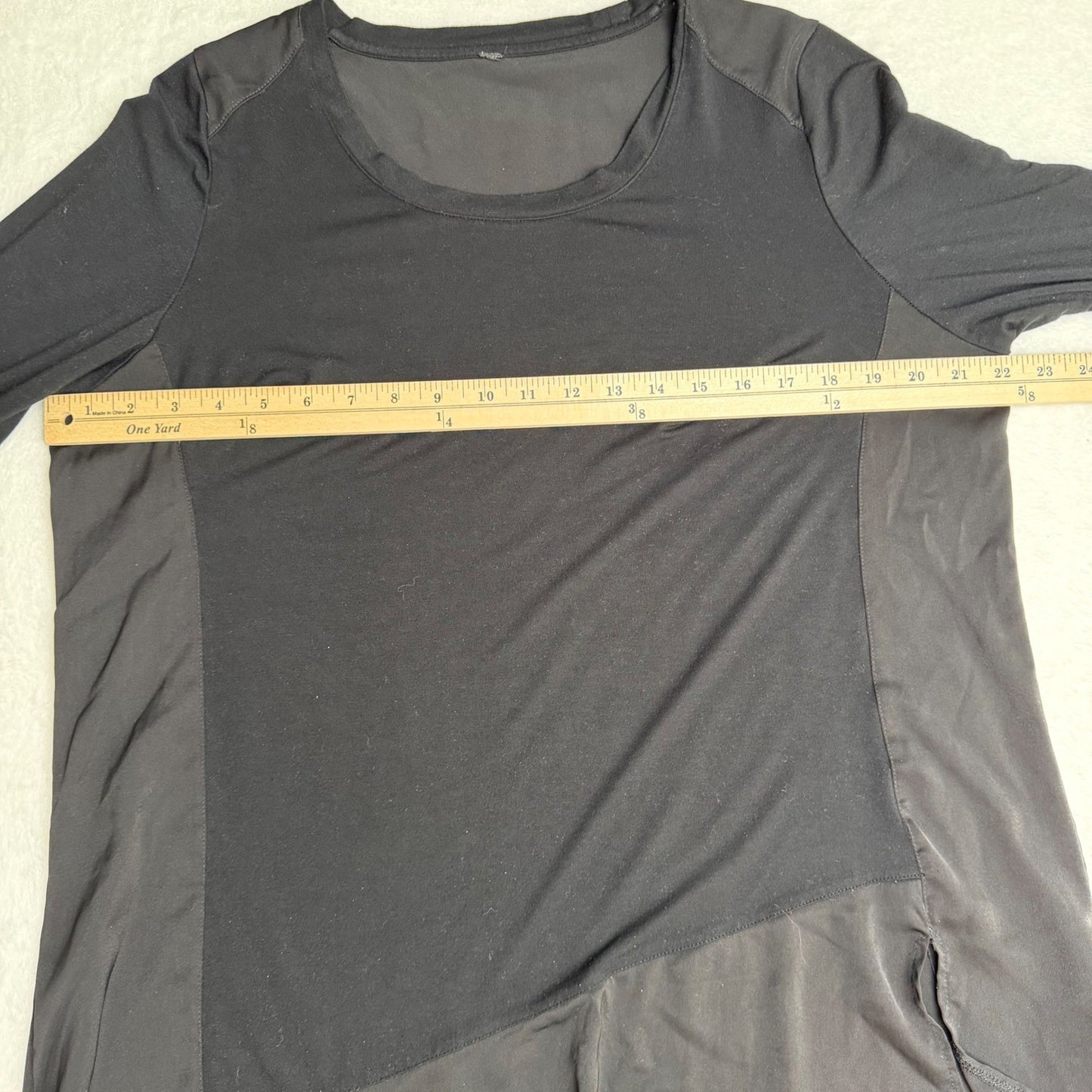 Melissa McCarthy Black Long Sleeve Tunic Asymmetrical Minimalist Lagenlook XL