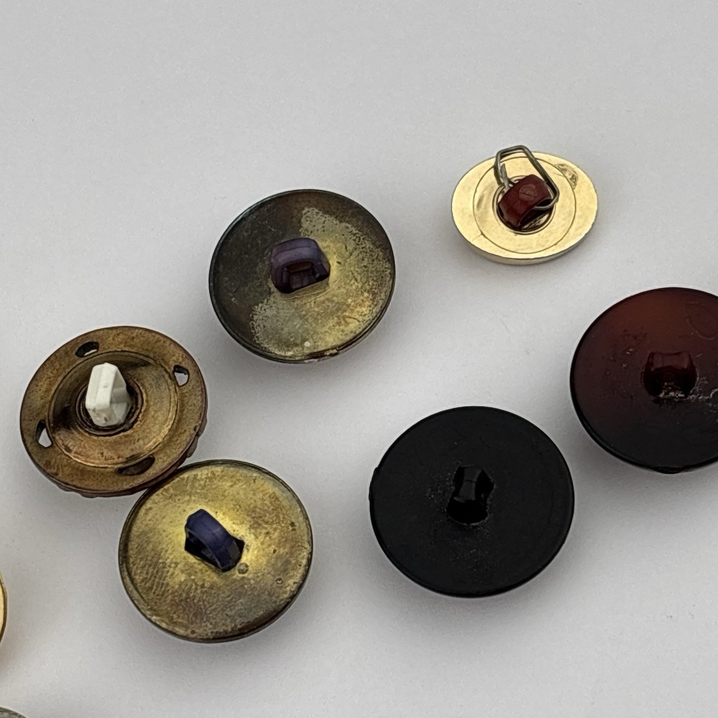Vintage Jewel-Tone Button Lot – Enamel, Faux Pearl & Gemstone Styles, 25pcs