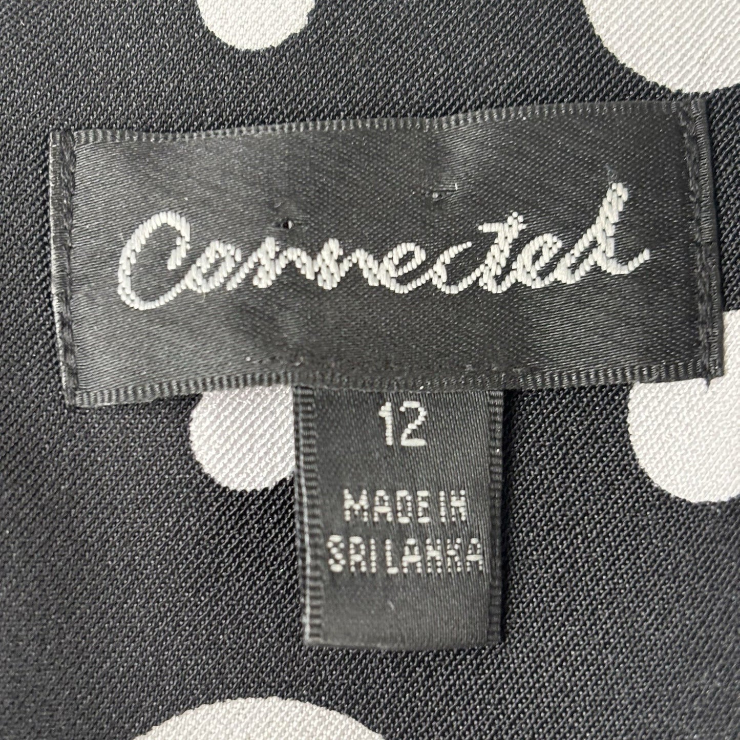 Connected Women's Black And White Polka Dot Dress Sleeveless Size 12 Boatneck