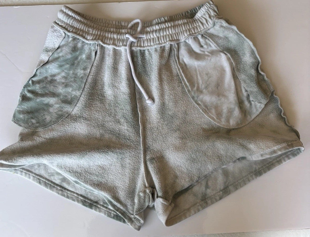 Tye Dye Aero Size Medium Shorts Green White Elastic Waist Gymcore Workout Basic