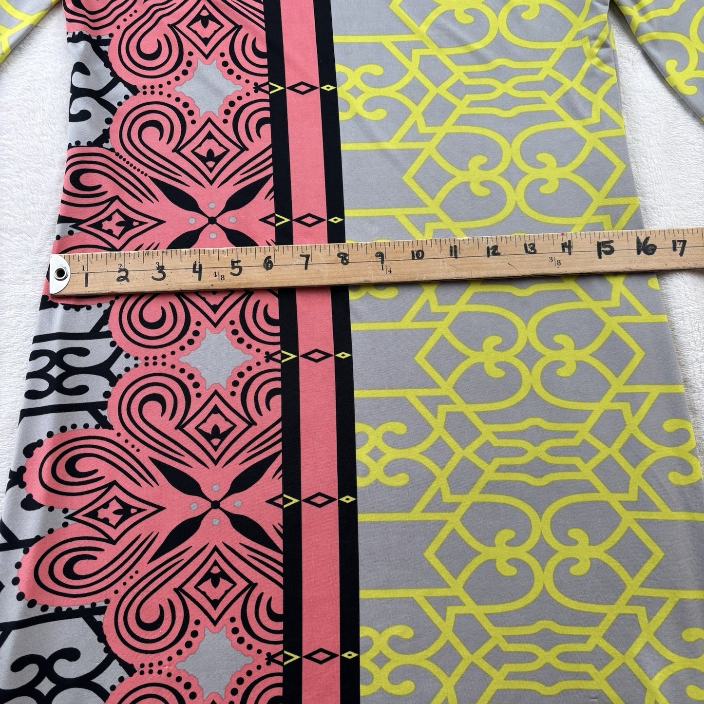 Analili Bodycon Dress -Geometric Mod Print - Long Sleeve Medium – Y2K Retro Bold