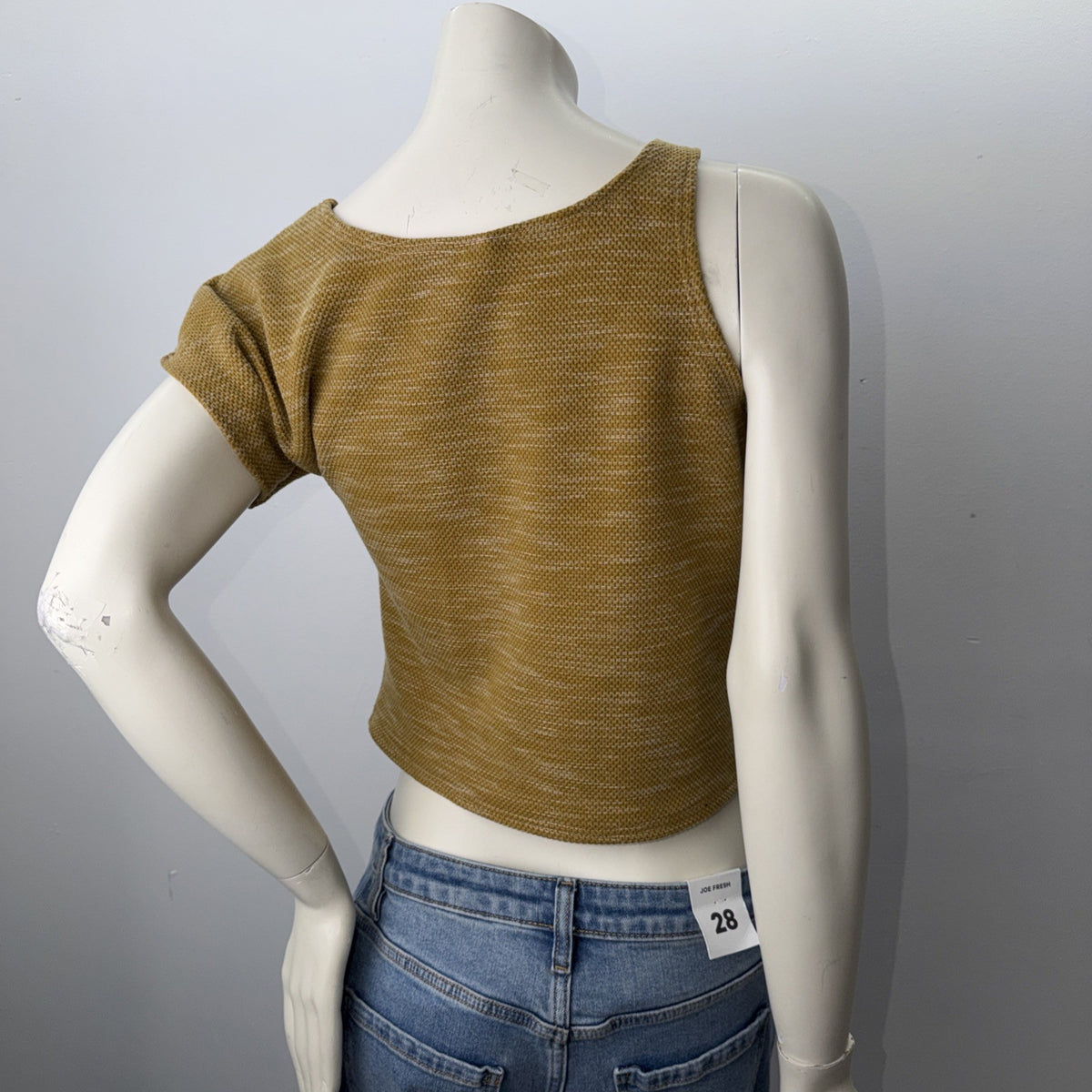 Burnt Orange Woman’s  Asymmetrical  Cold Shoulder Crop Top In Sz Medium Festival