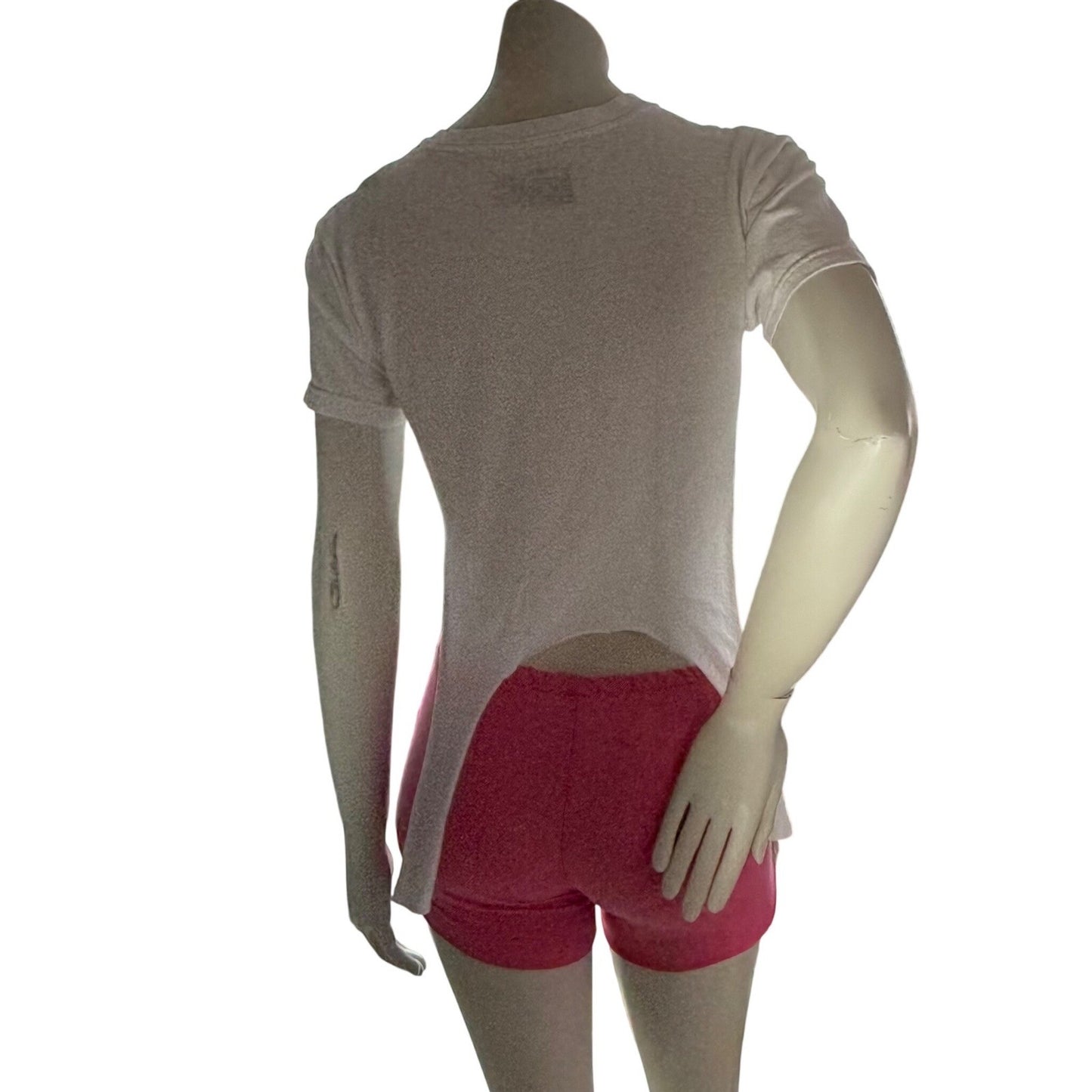 Simpłe NWT Pink Safety Pin Shorts + White CropTop Punk Festival Rave Neon Small