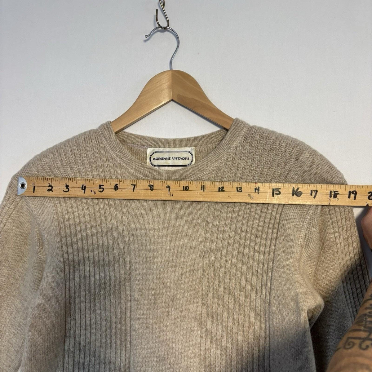 Vintage Adrienne Vittadini Cashmere Wool Long Sweater | M — detail photo 11