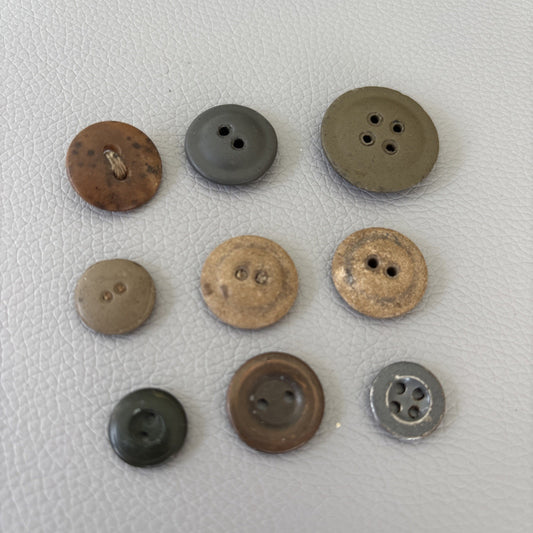 WWII Military & Utility Button Lot 1930s-1950s • Bakelite Casein Metal Mix