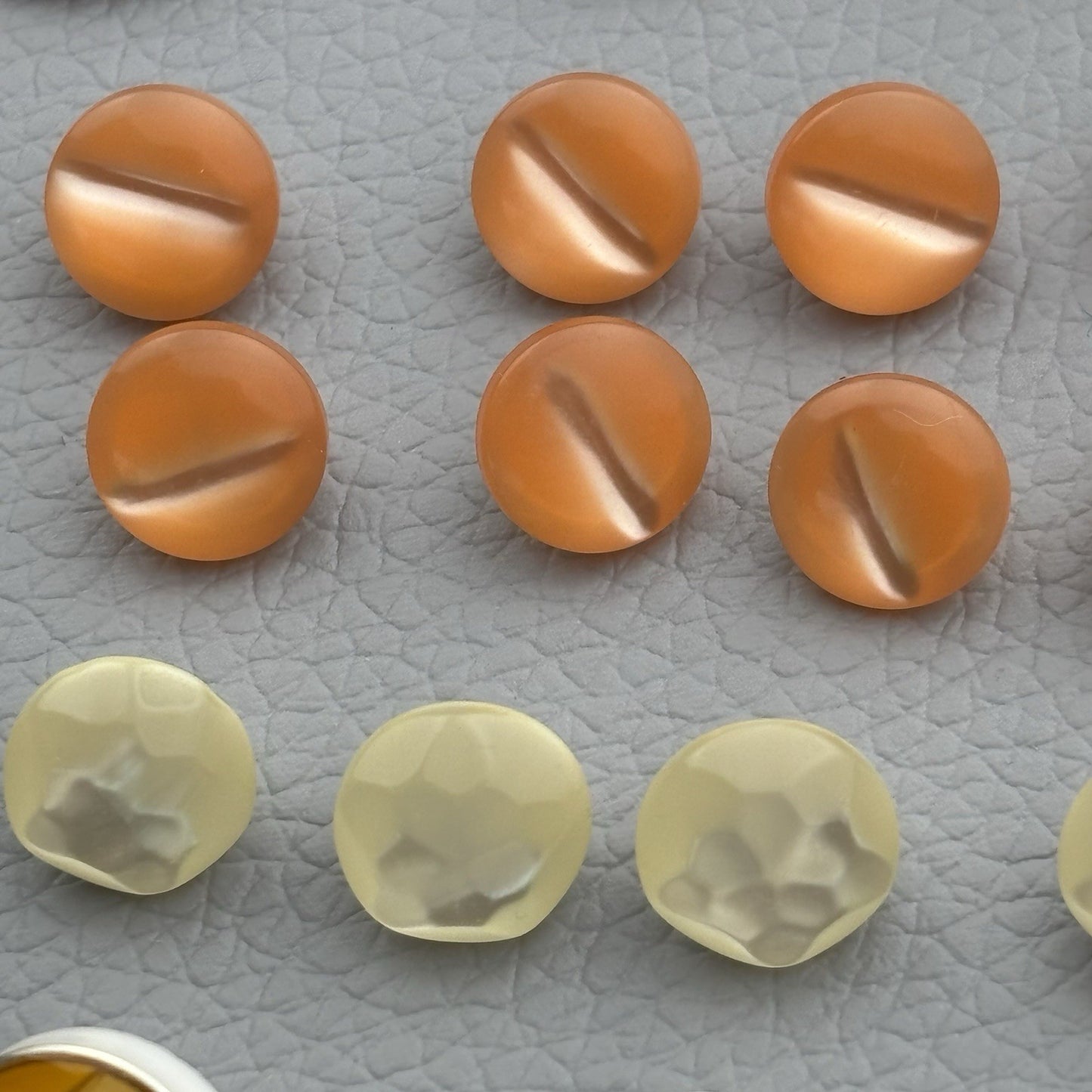 Vintage Button Lot 1940s–1970s Retro Orange Yellow Black Cream Mix 52 Piece Lot