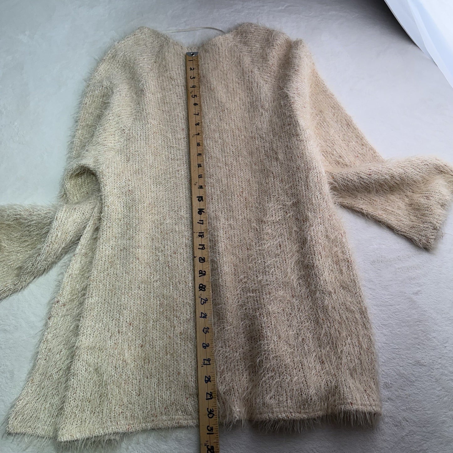 Some Days Lovin Fuzzy Pink Cardigan Eyelash Open Front Sweater  Women’s Small