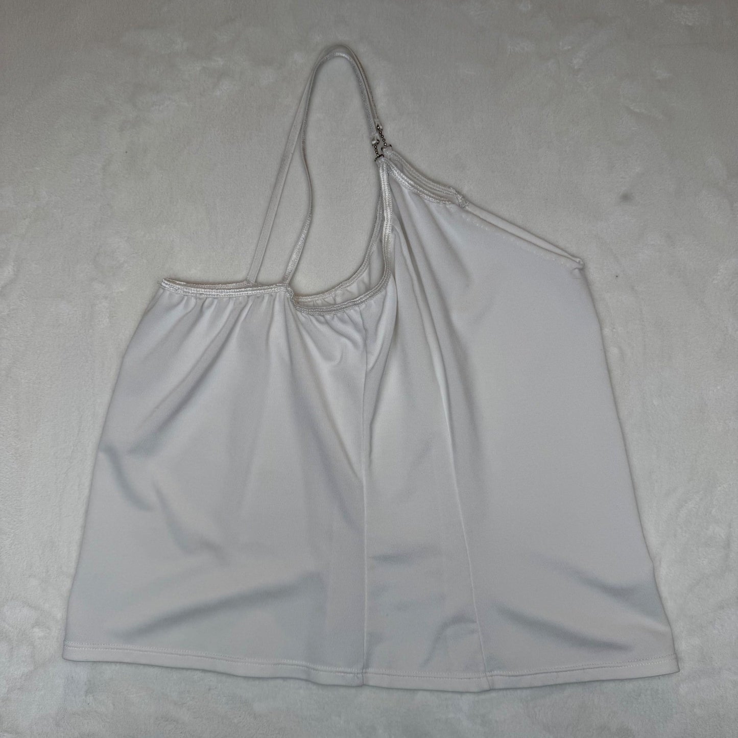 Handmade White Camisole V-Neck Spaghetti Strap Minimalist Coquette Womens Small