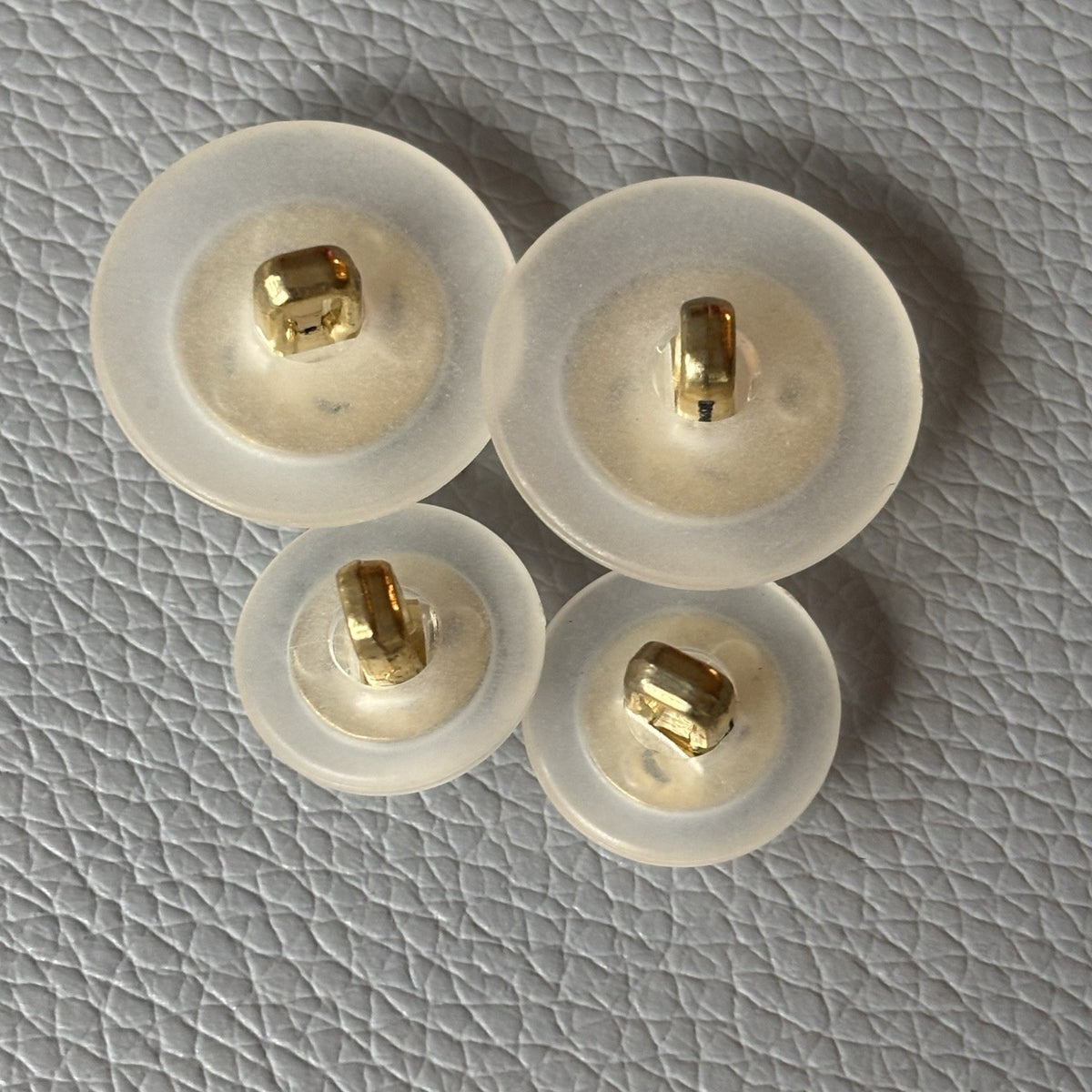 Contemporary Gold Filigree Cabochon Button Lot Pink Aqua Frosted Retro Style Set
