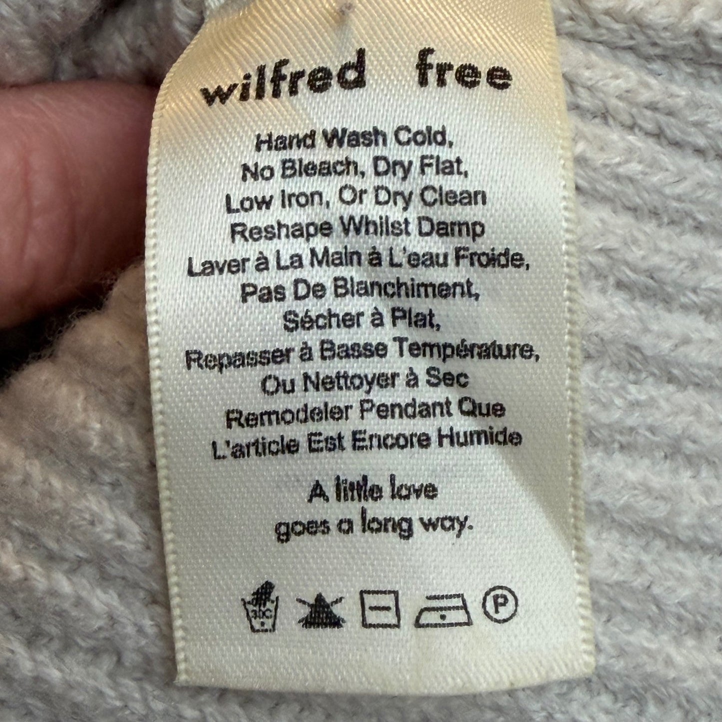 Aritzia Sweater Wilfred Free 100% Merino Wool Ribbed Turtleneck Gray Old Money