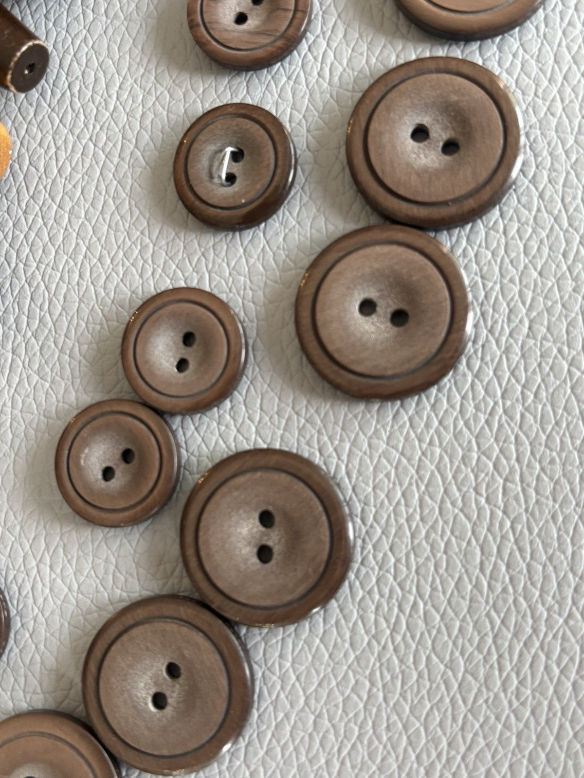 Vintage Wooden Buttons + Toggle. Small New Plastic Buttons Four Hole Two Hole