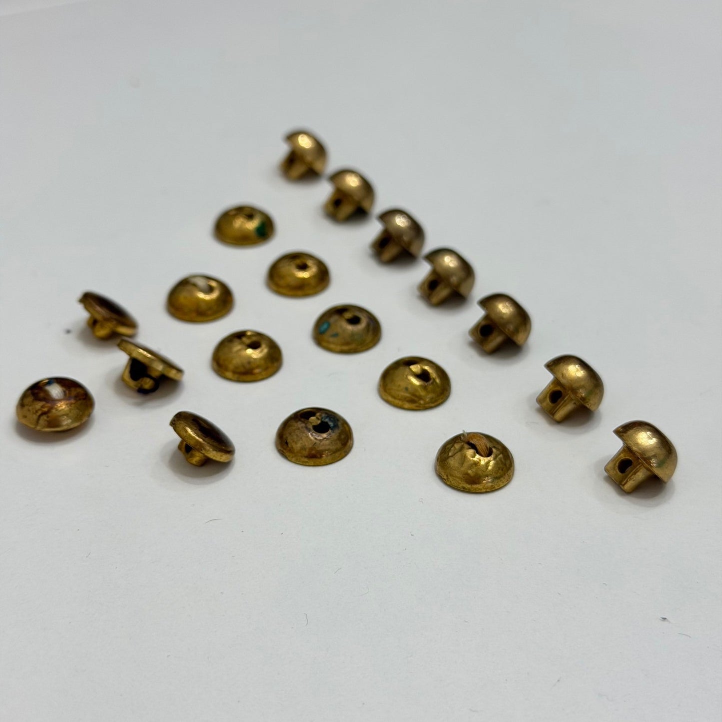 Vintage Brass Buttons Mixed Dome Mushroom Set Gold Metal 18pc OS