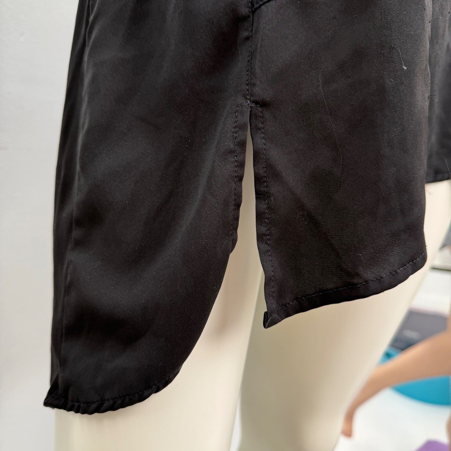 Melissa McCarthy Black Long Sleeve Tunic Asymmetrical Minimalist Lagenlook XL