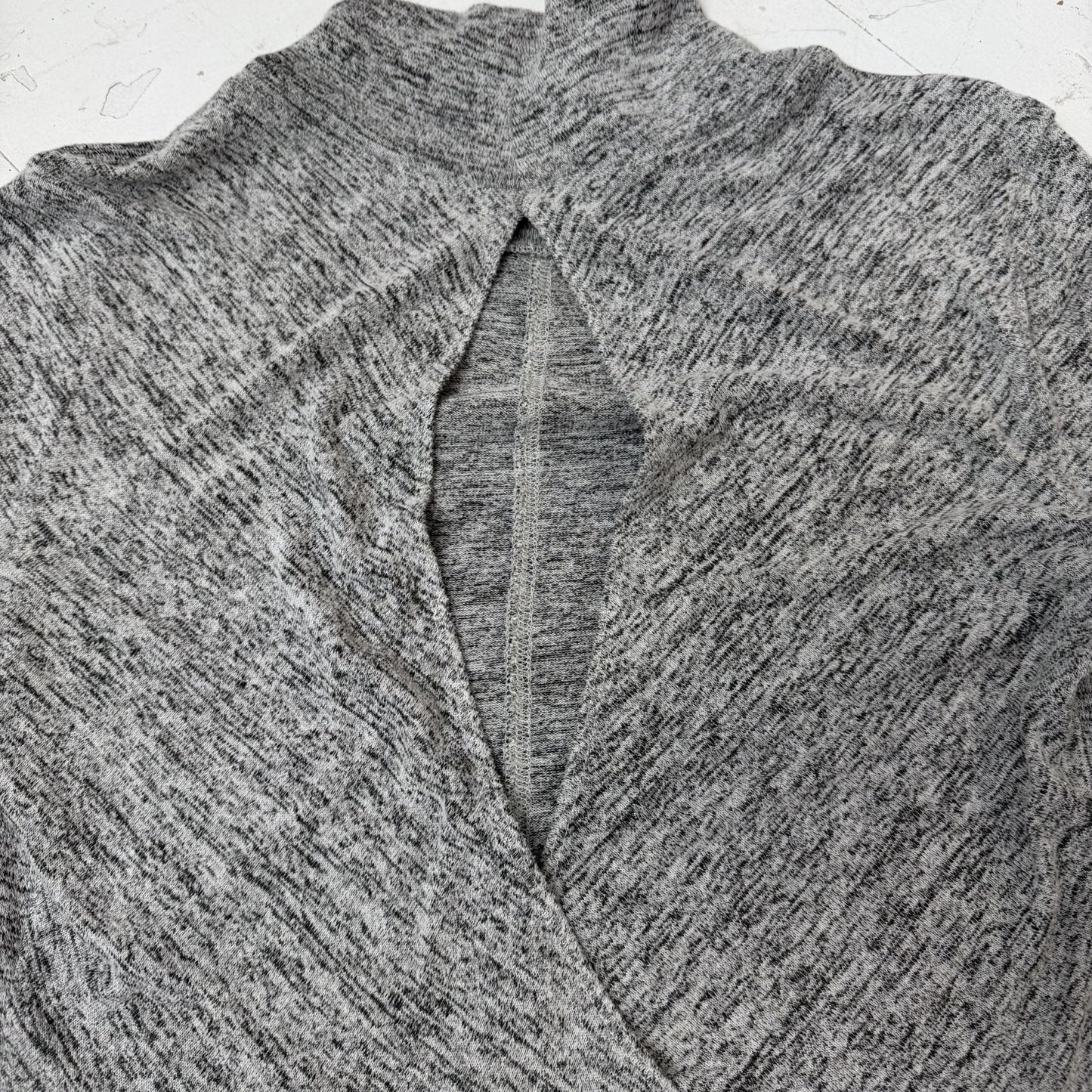 Apana Mock Neck Grey Sweater Womens Long Bodied Size Medium Athleisurecore
