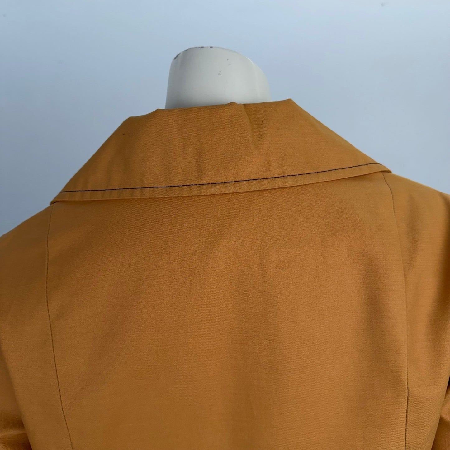 Vintage 70s Mustard Yellow Embroidered Button Up Jacket Pointed Collar Retro