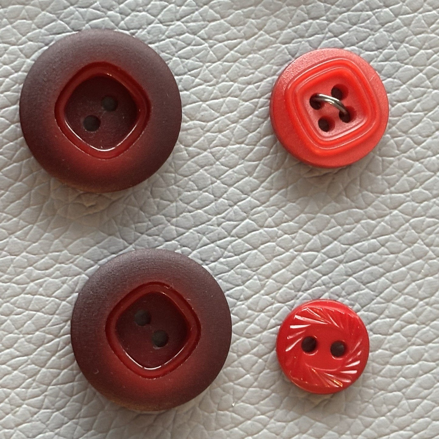 Vintage + New Red Burgundy Button Lot. Mix Two Hole Four Hole Button Crafts Sew