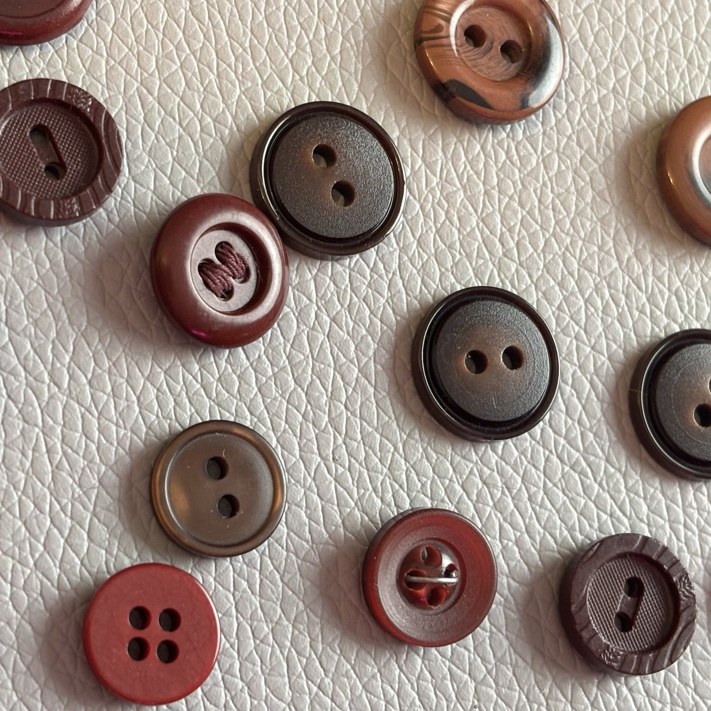 Vintage + New Burgundy And Red  Button Lot. Two Hole + Four Hole Plastic