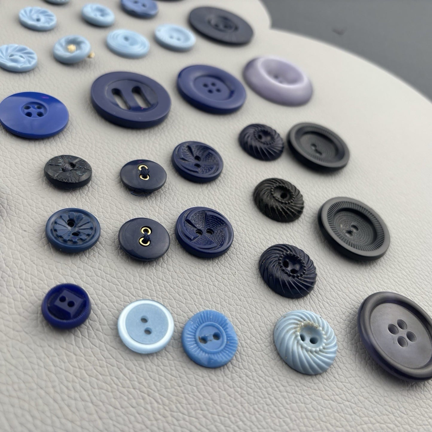 Vintage Blue Button Lot | Bakelite, Casein & Glass Mix | 1930s–50s Sewing Crafts