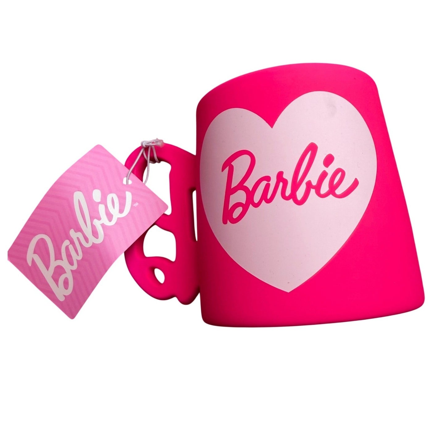 Barbie Ceramic Mug 21oz Hot Pink Heart B Handle Barbiecore Mattel LND60071 NEW
