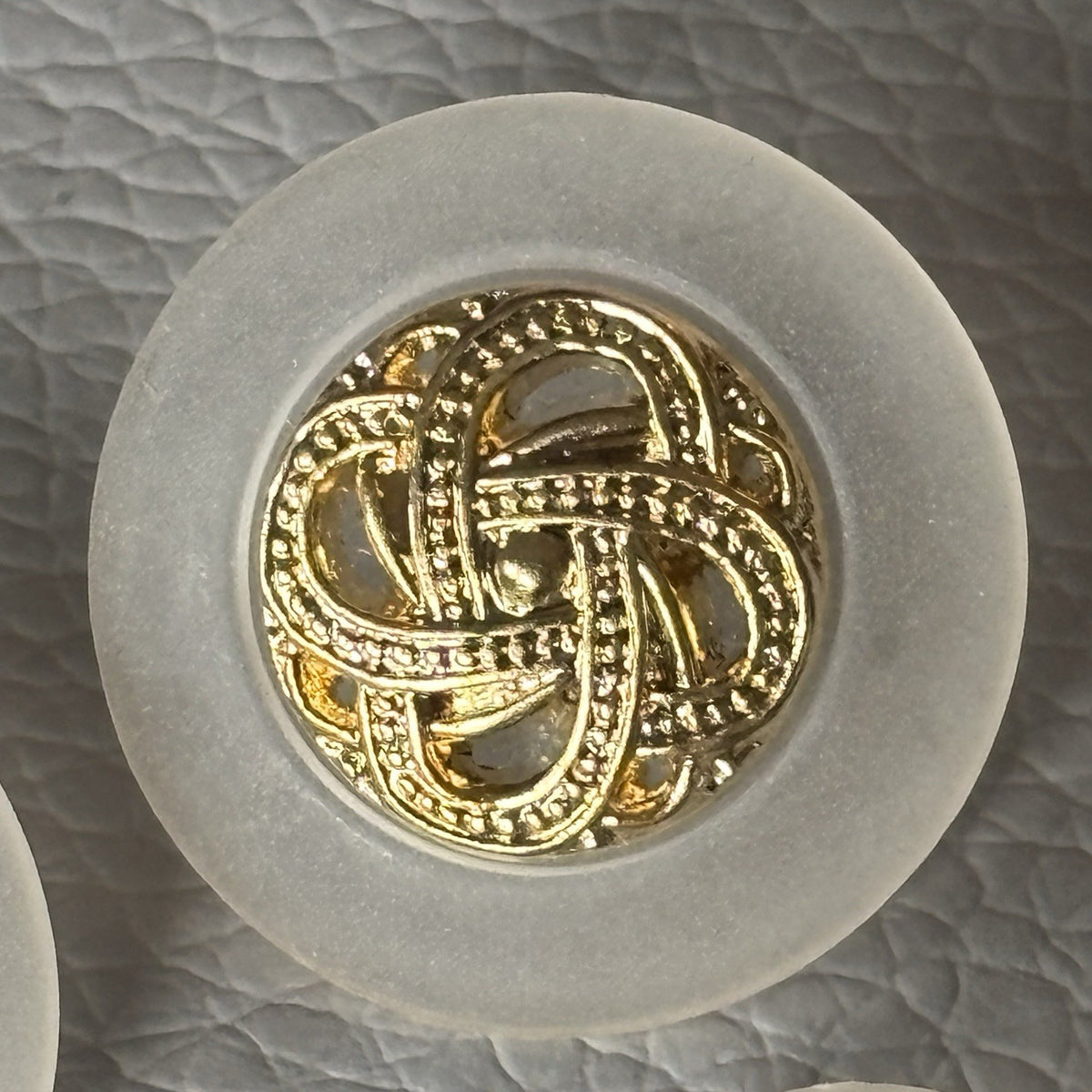 Contemporary Gold Filigree Cabochon Button Lot Pink Aqua Frosted Retro Style Set