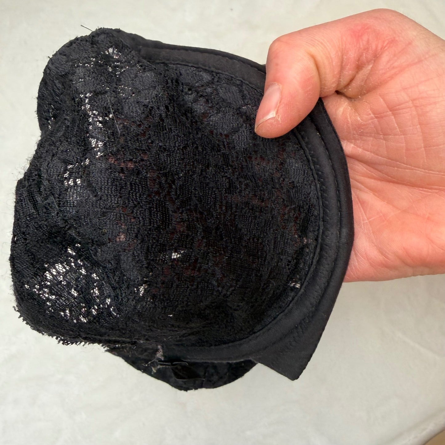 Jones New York Black Bra Floral Lace Underwire Sheer Romantic Goth Lingerie 34B