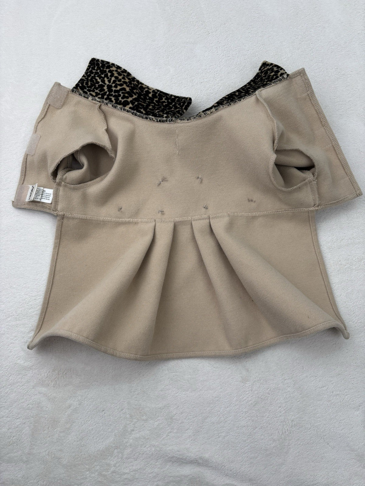 Dog Peacoat Animal Print Collar Beige Size Medium Dressy Vintage Style Buttons
