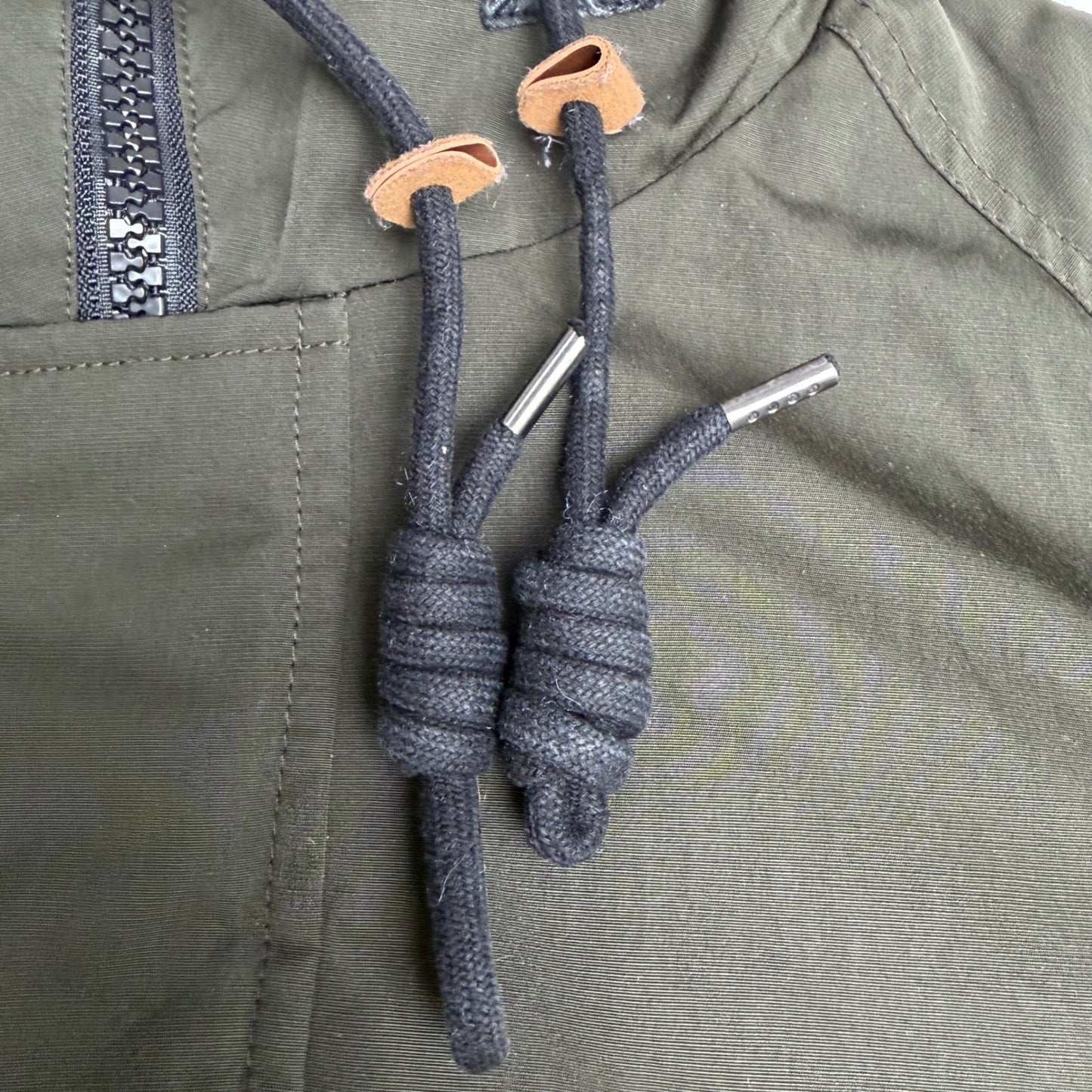 George Parka Jacket Olive Green Faux Fur Hood Military Utility Gorpcore Medium