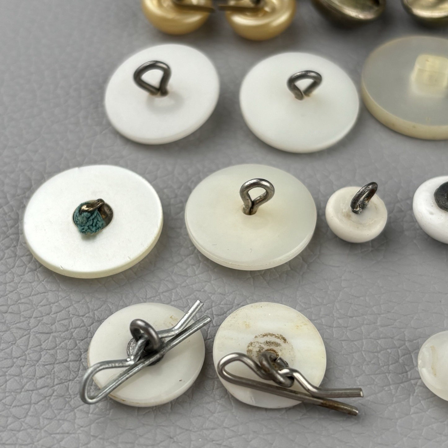 Vintage Buttons Lot – MOP, Brass, Glass & Plastic Mix | Dress & Coat Buttons