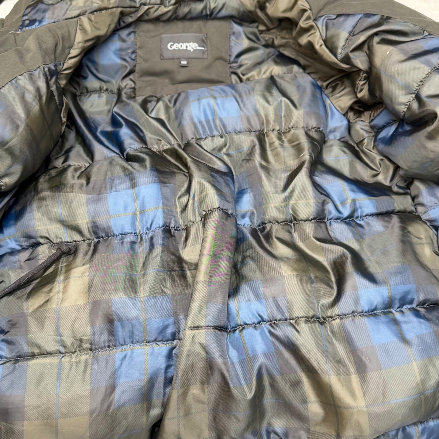 George Parka Jacket Olive Green Faux Fur Hood Military Utility Gorpcore Medium