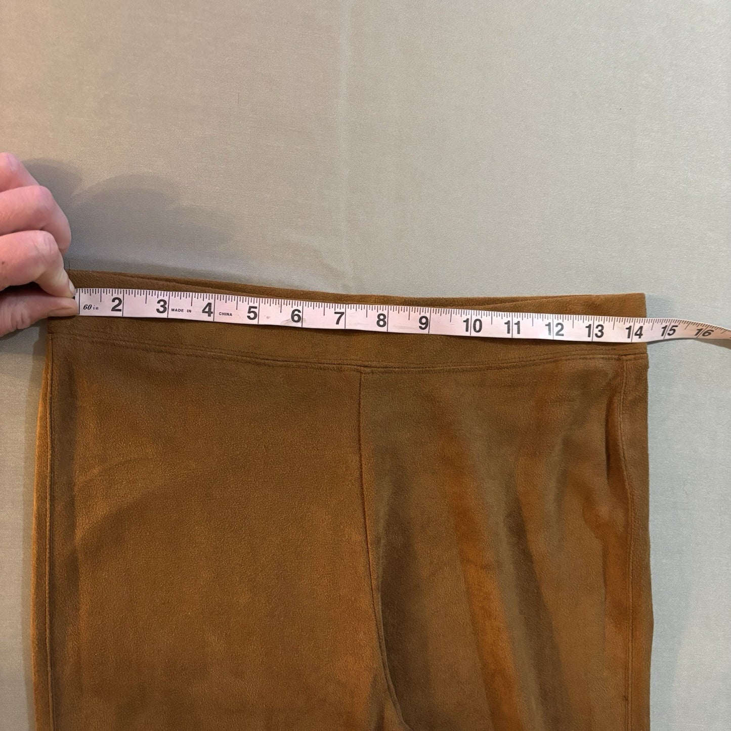 Halston Faux Suede Leggings Women’s Small Camel Brown Soft Stretch Pull On S