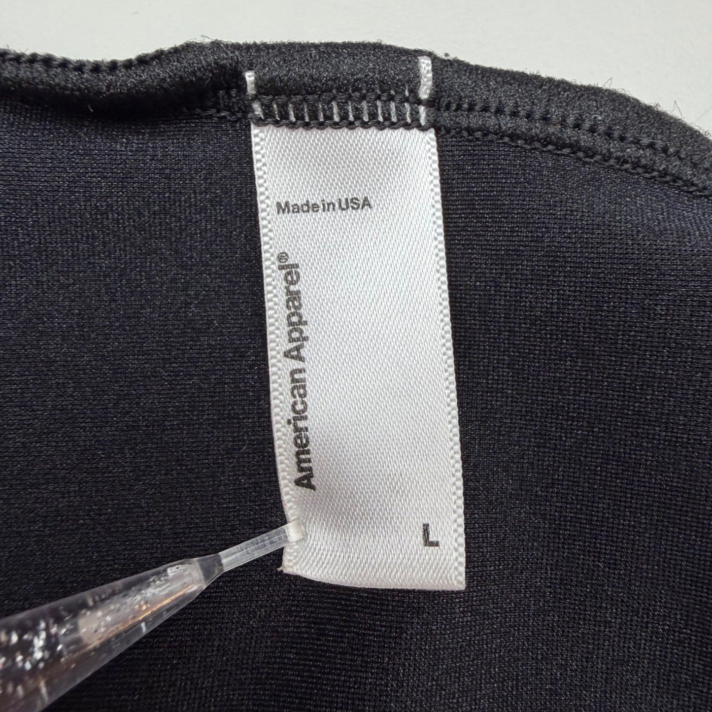 American Apparel Bodycon Dress Black Low Back Y2K Minimalist Clubwear LBD Size L