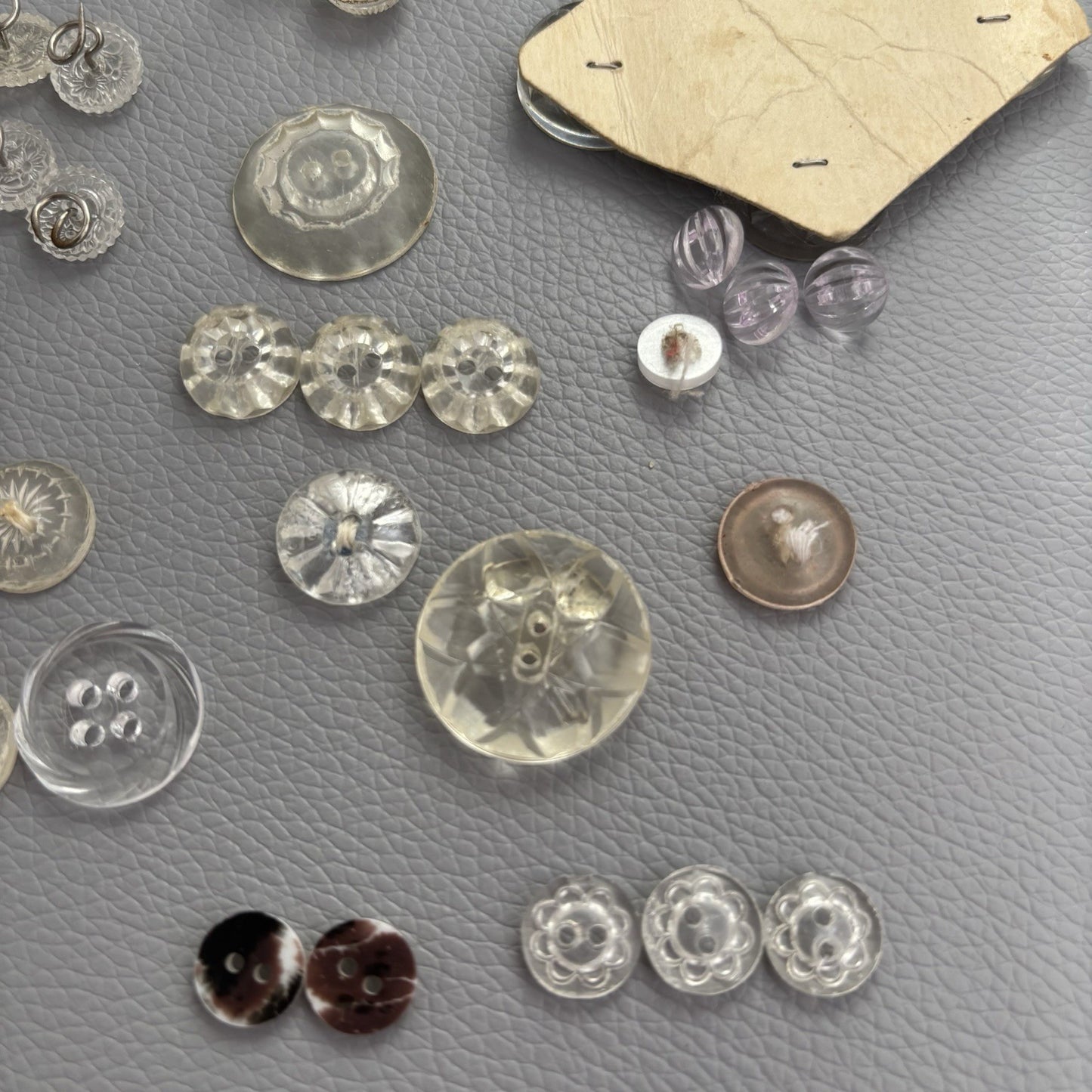 Vintage Glass Lucite Celluloid Button Lot ~ 69  Mixed Styles 1930’s-50’s