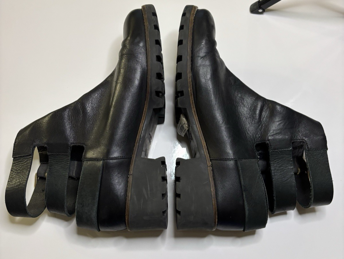 Miista Women’s Cecilia Black Leather Buckle Boots Sz 10 Biker Rocker Gothcore