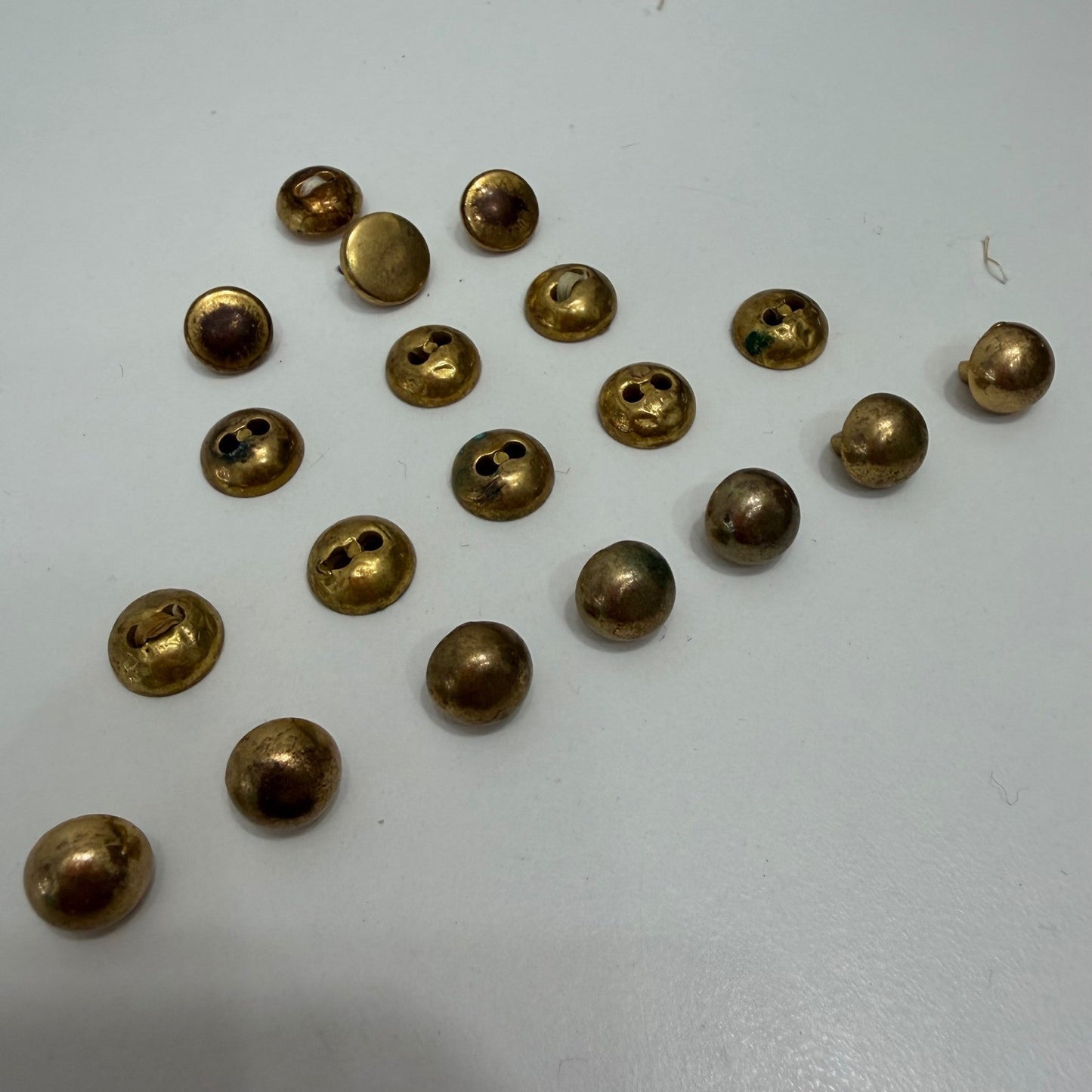 Vintage Brass Buttons Mixed Dome Mushroom Set Gold Metal 18pc OS