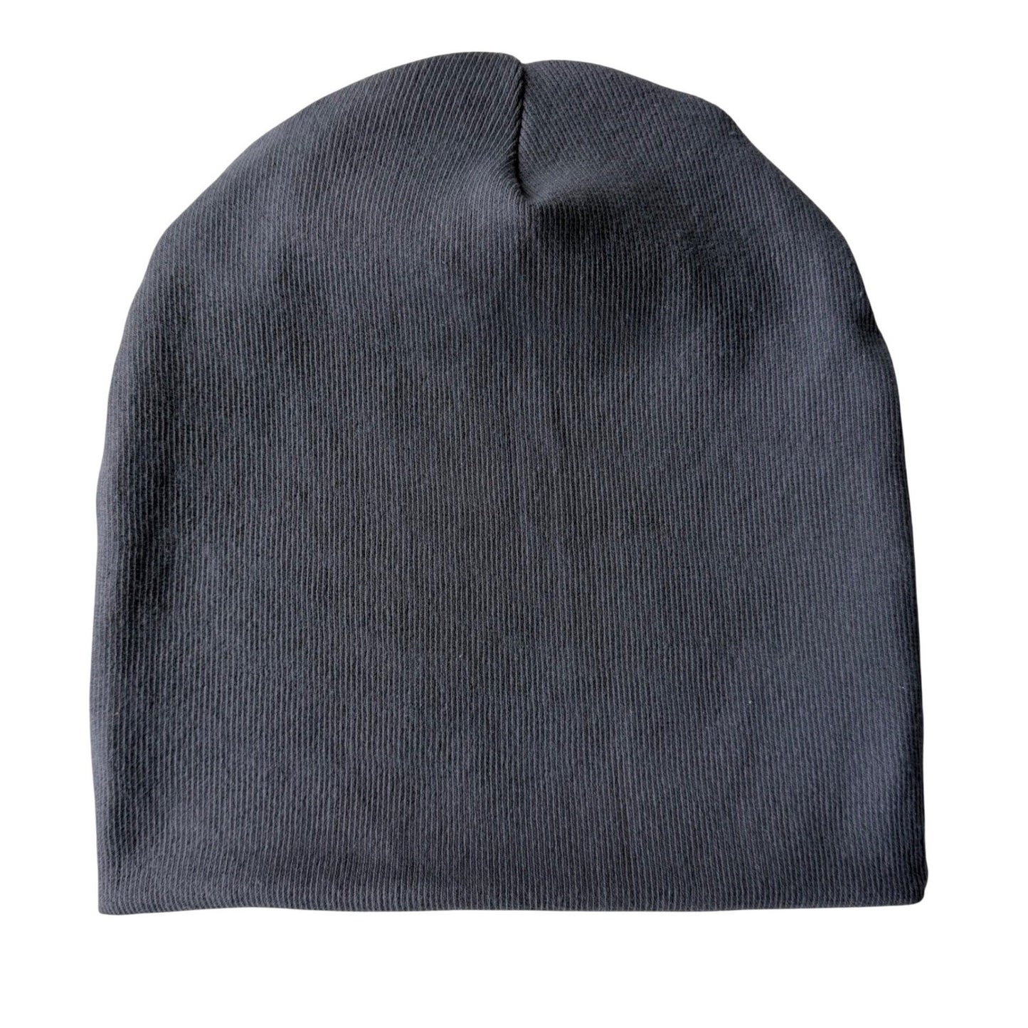 Simpłe Cuffed Beanie — Charcoal Ribbed Knit