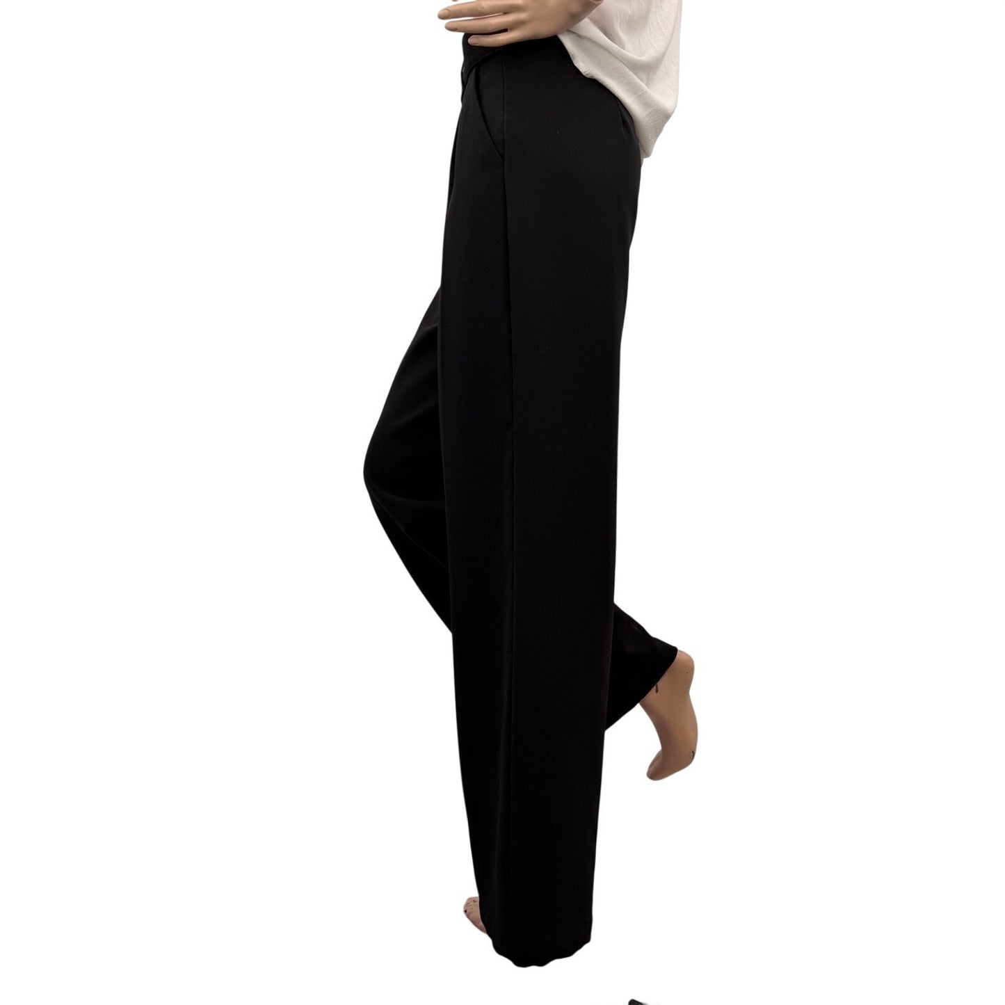 Streetwear Society Black Tailored Wide Leg Pants | Minimalist Office Siren XS