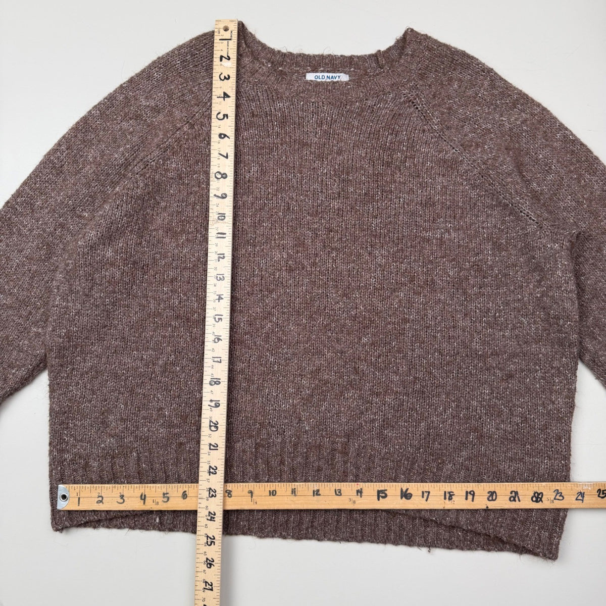 Cozy Neutral Capsule Outfit Paisley Blouse Old Navy Sweater Capri Pants  Bag