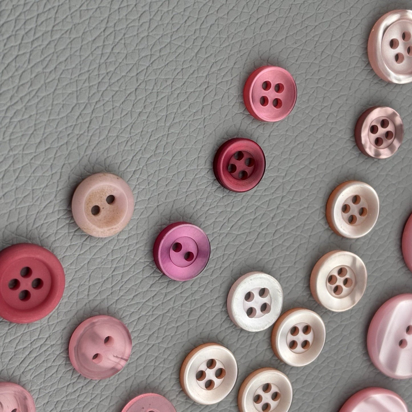 Vintage Pink Button Lot | 56 Pcs Blush & Rose Casein  Mix Mid Century Sewing