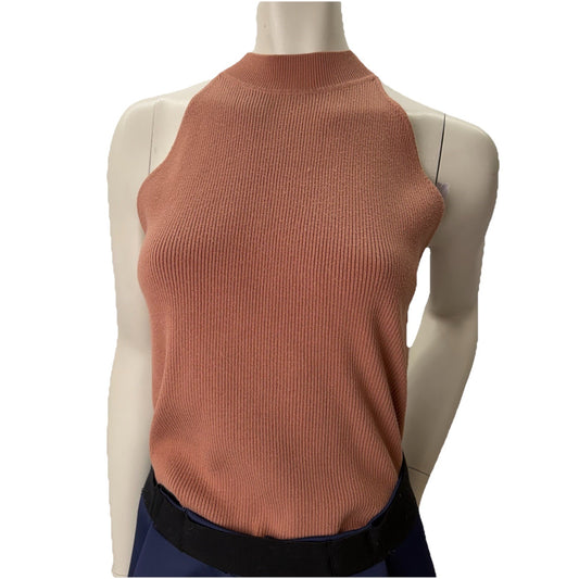 Mexx Ribbed Mock Neck Top Sleeveless Caramel Normcore Basiccore Vanilla Girl XL