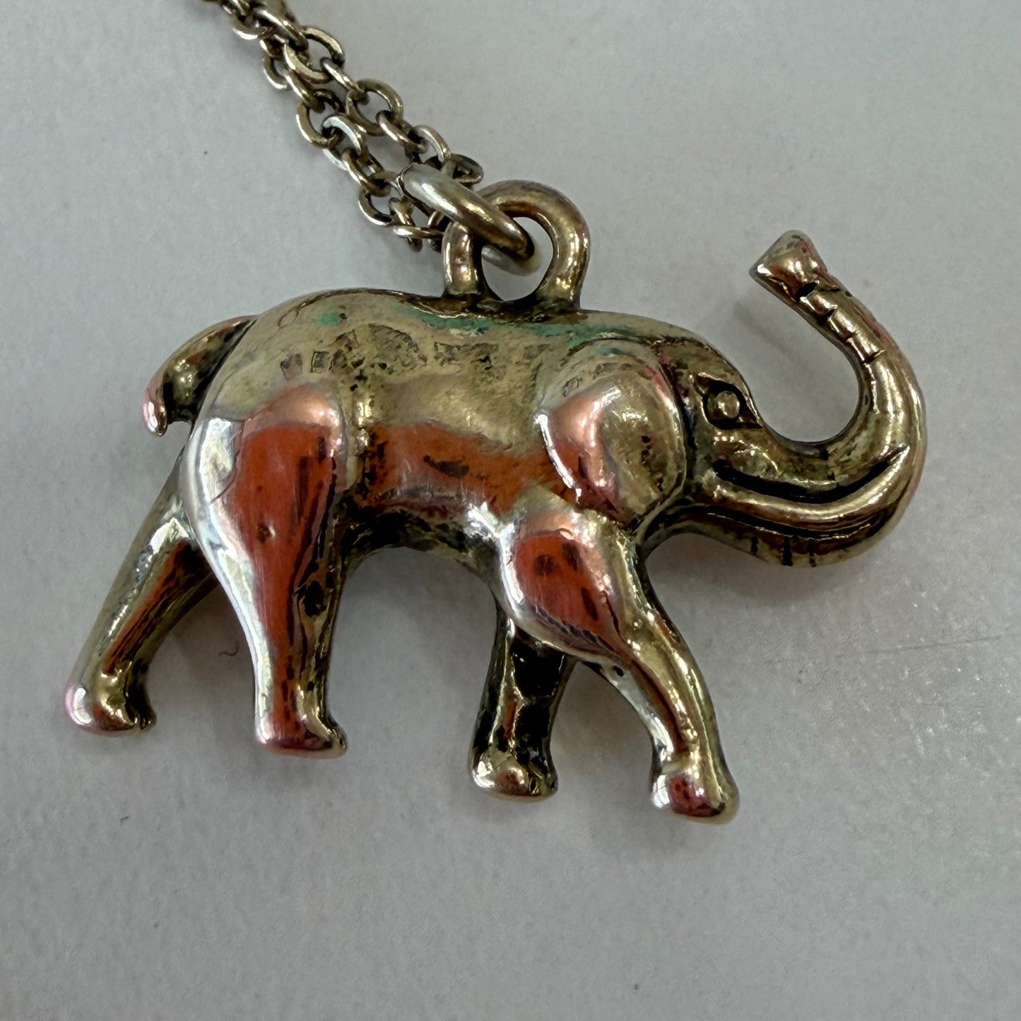 Elephant Pendant Necklace Good Luck Boho Whimsical Vanilla Girl Mixed Metal OS
