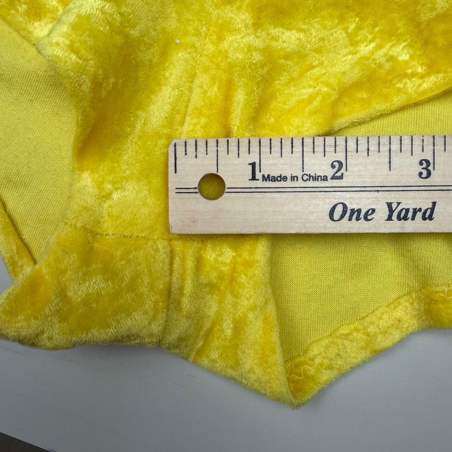 Vintage handmade Yellow 80's Romper Crushed Velvet Sleeveless V-Neck Retro Sz S