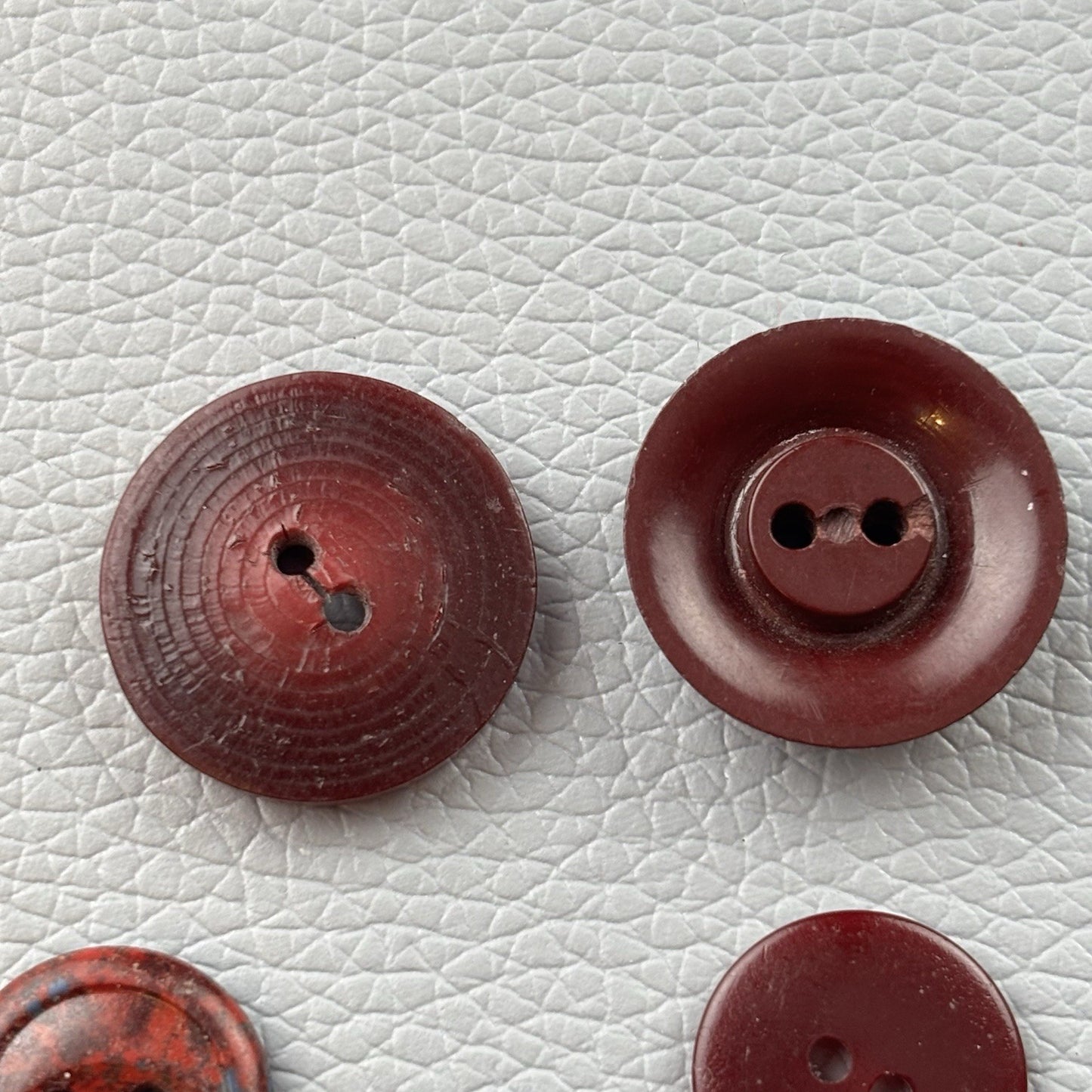 Vintage Burgundy Red Buttons Lot. 18 Piece Two Hole Four Hole Small Md Crafts