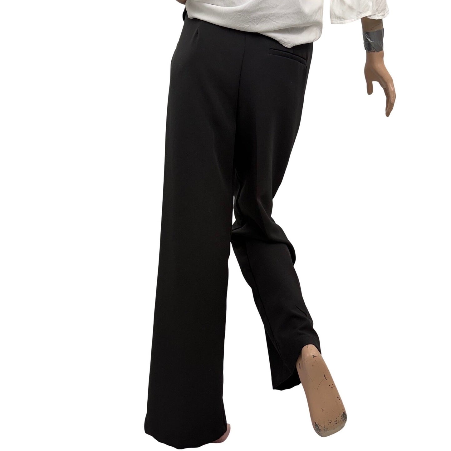 Streetwear Society Black Tailored Wide Leg Pants | Minimalist Office Siren XS