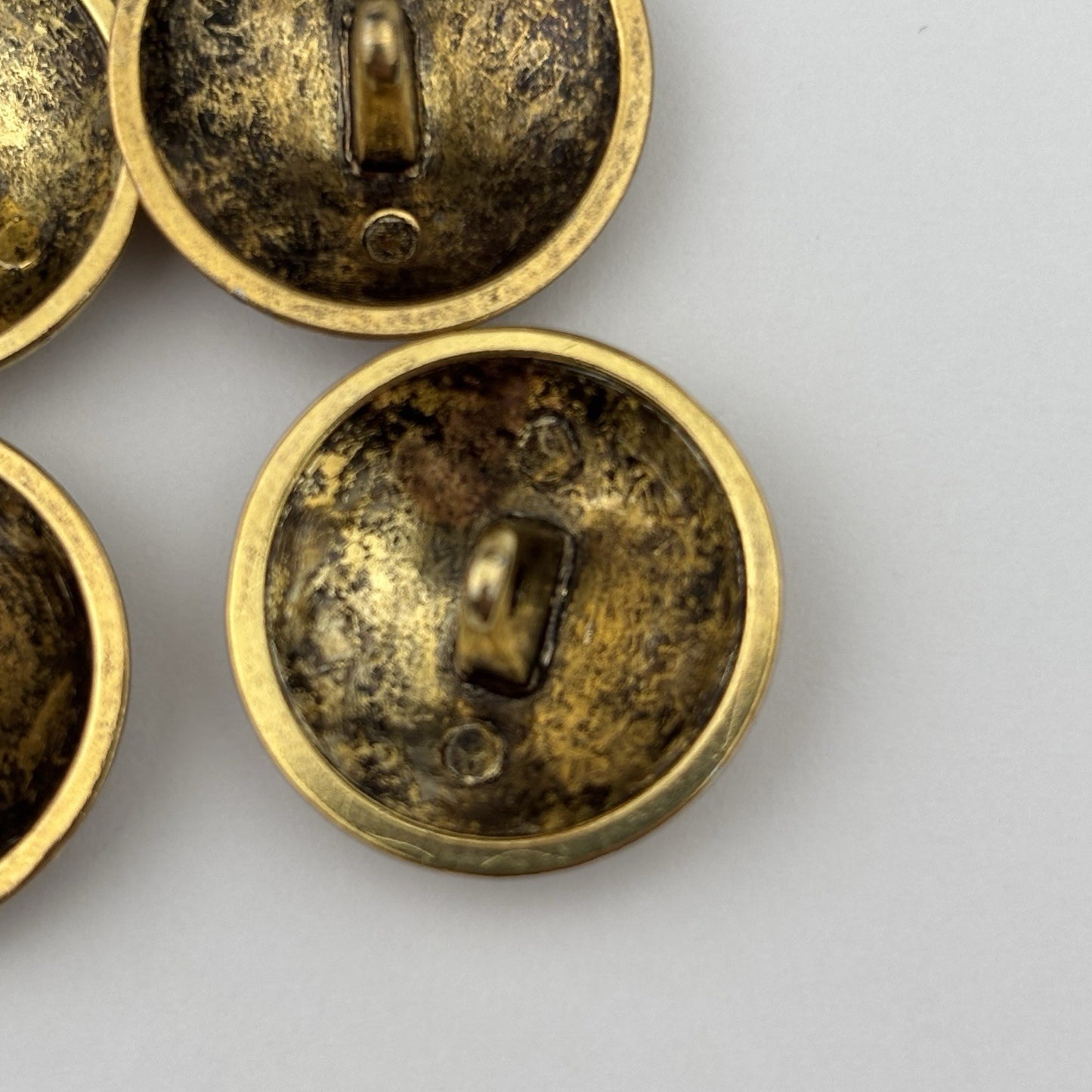Vintage Metal Crest Buttons Lot – Gold & Silver Heraldic Lion & Shield, 12pcs
