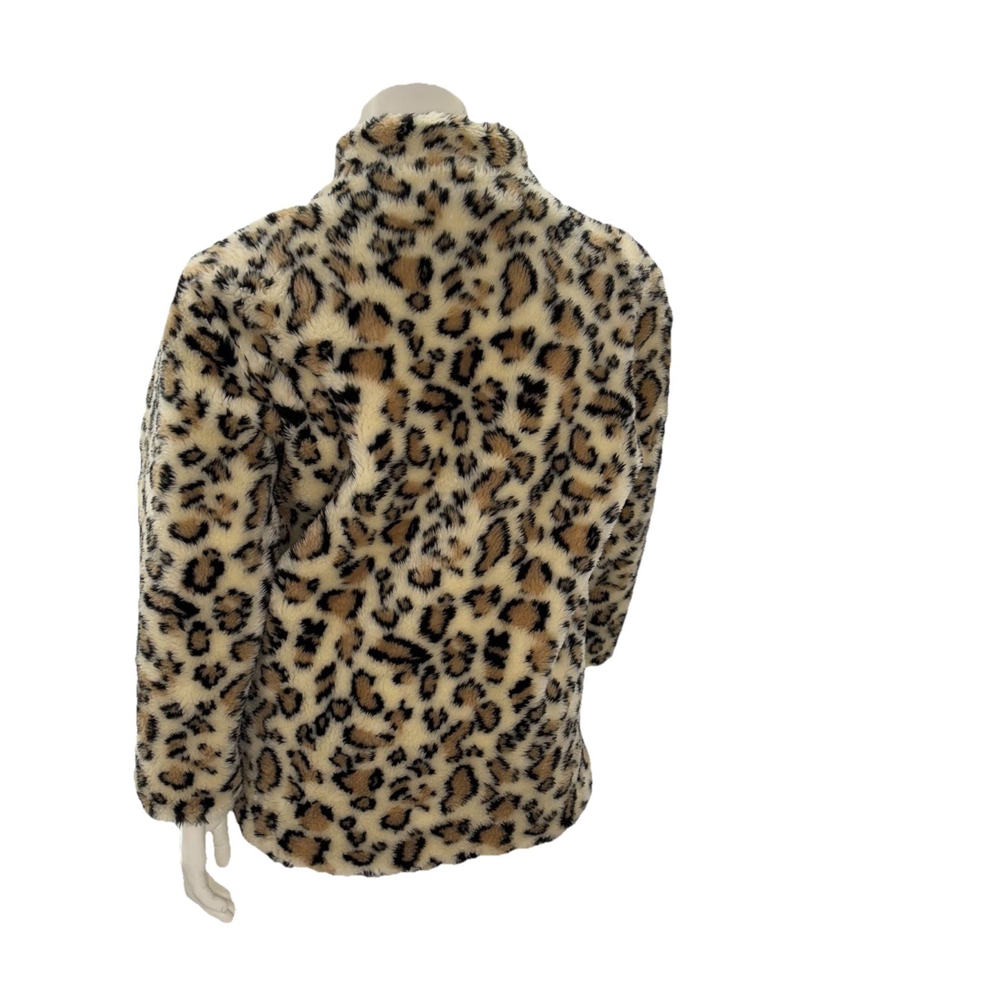 Princess Leopard Print Faux Fur Women's  Winter Coat sz Large Mob Wife Esthetic
