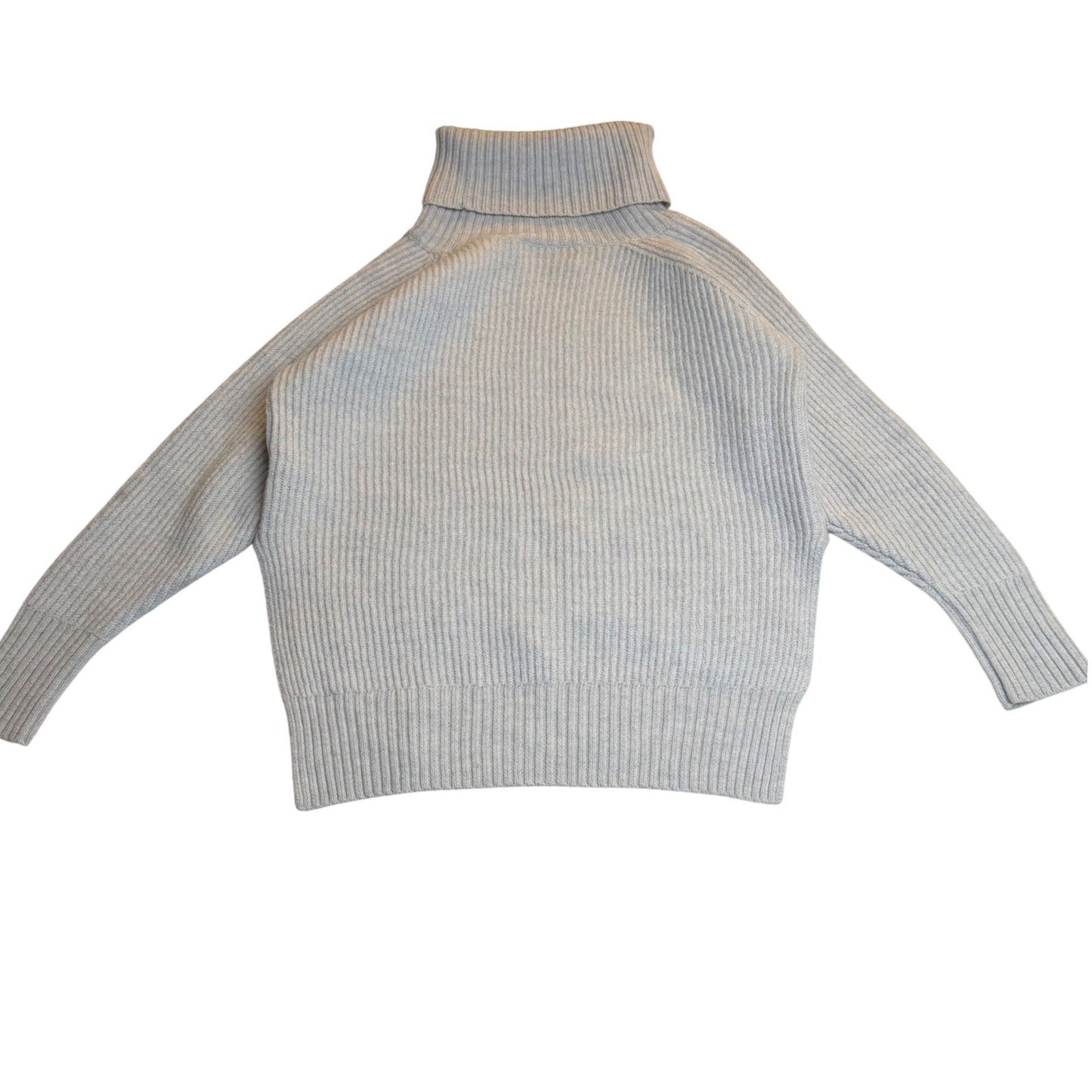 Aritzia Sweater Wilfred Free 100% Merino Wool Ribbed Turtleneck Gray Old Money