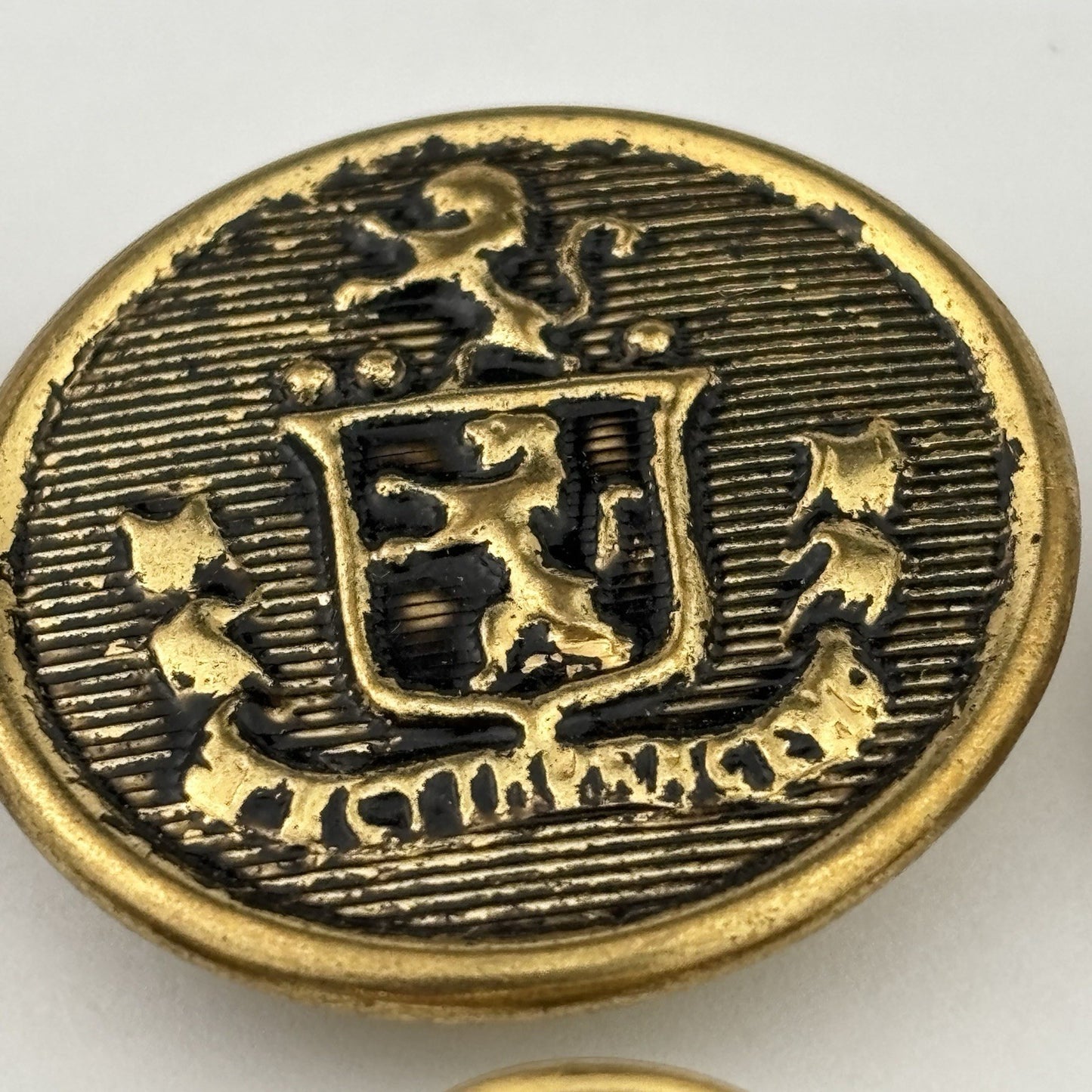Vintage Brass & Gold Button Lot – Embossed, Hammered & Textured Mix, 31 Pieces